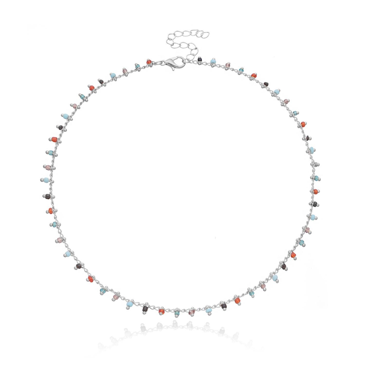 Bohemian Kleurrijke Kralen Ketting Voor Vrouwen Charms Tassel Sleutelbeen Keten Chockers Handgemaakte Party Sieraden Collares: ADJ-397-1