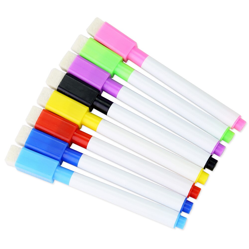 20Pcs/lot White Board Marker Pen Dry White Board Markers With Eraser School Classroom Office Supplies Children DIY Graffiti Pen