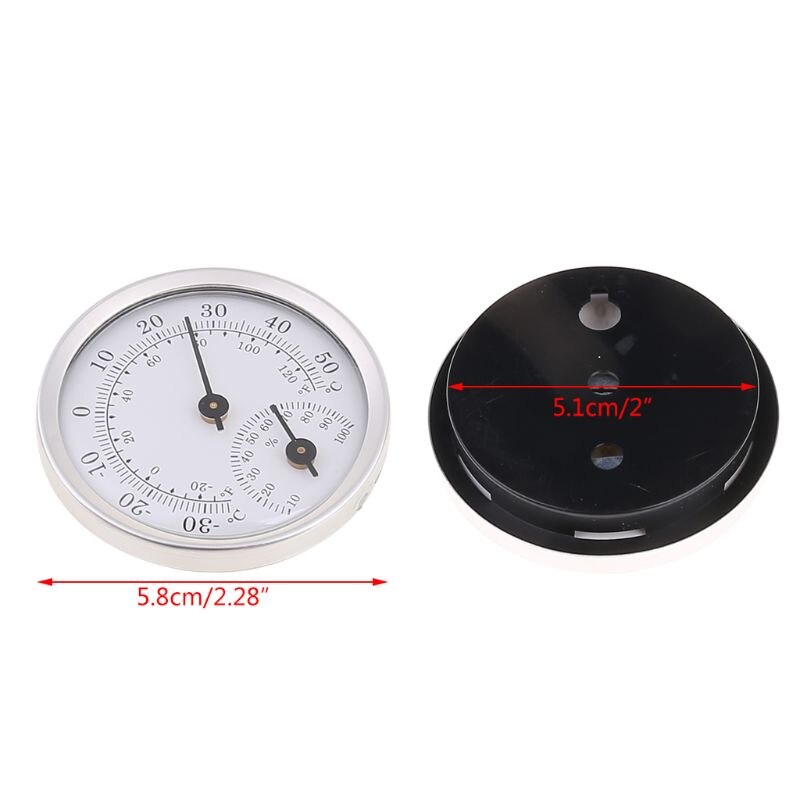 Mini compteur d'humidité de température en aluminium d'alliage de thermomètre et d'hygromètre de 58mm pour la pièce de Sauna de ménage