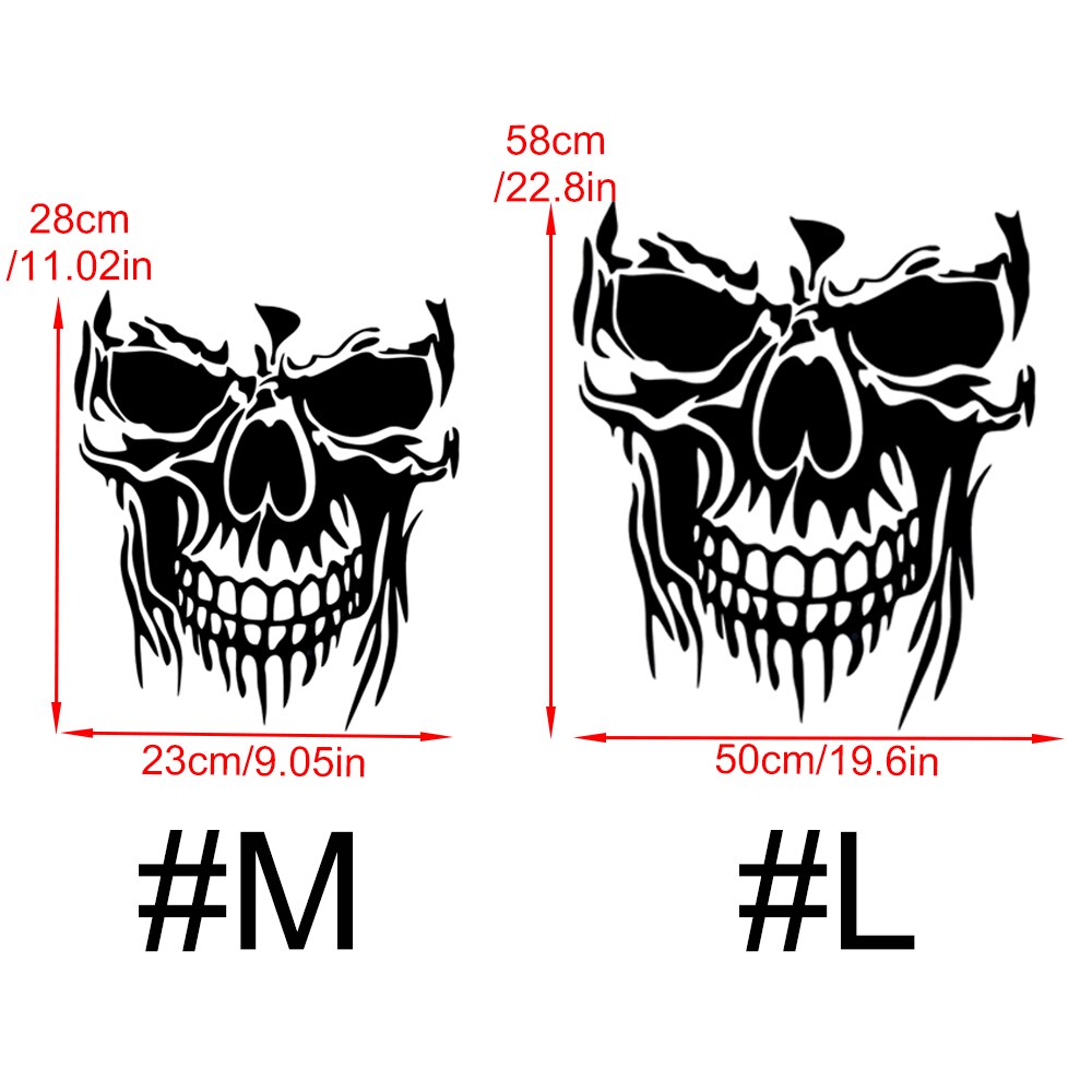 DSYCAR 1Pcs Skull Decal Horrific Skeleton Vinyl Car Hood Window Stickers Vehicle Styling Removable Waterproof Sticker Reflective