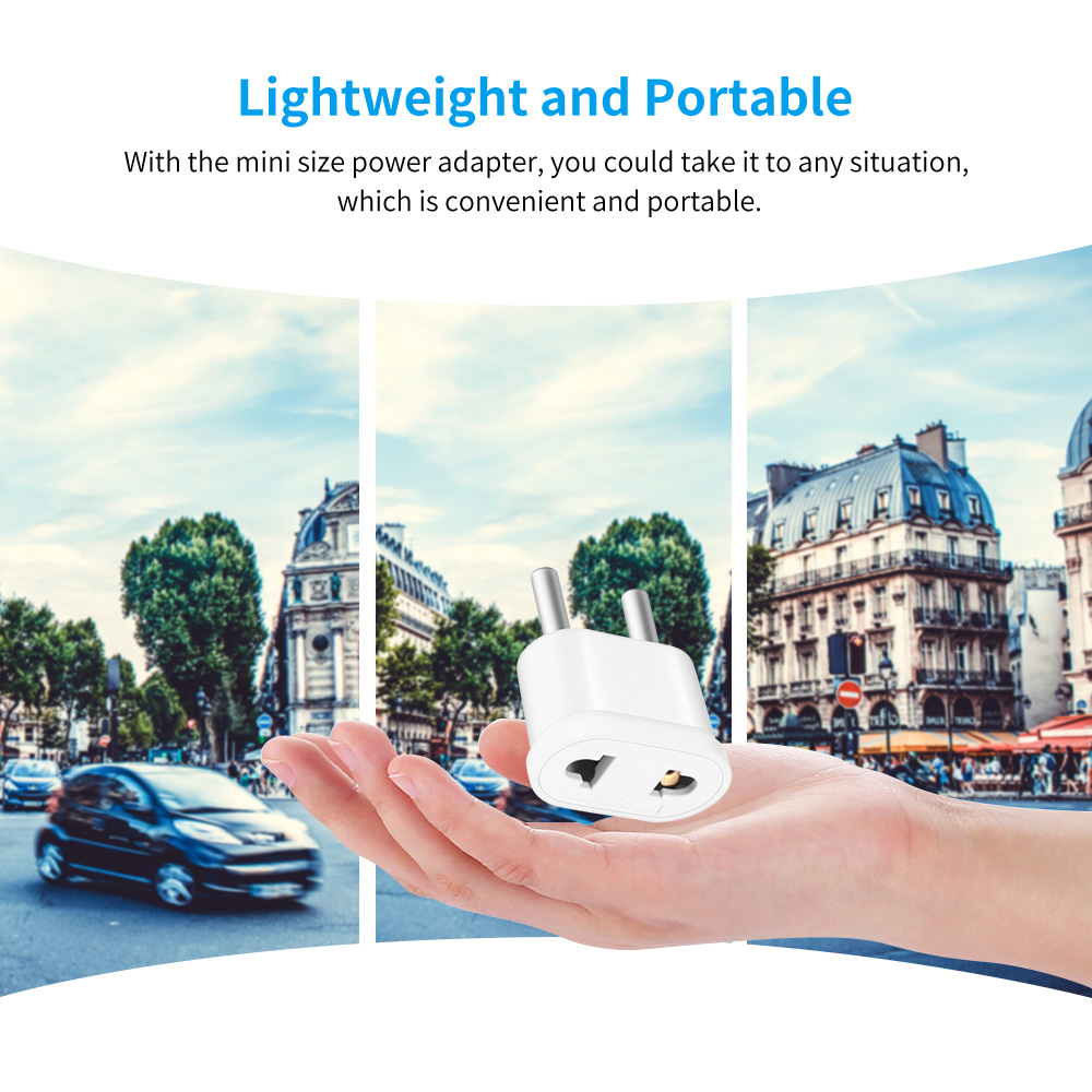 Power Adapter Eu Plug Adapters Ac Power Adapter Travel Hoogwaardige Stroom Socket Converter Muur Draagbare Duurzaam Lichtgewicht