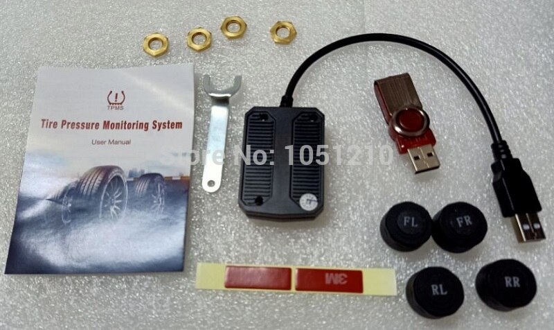 Ouchuangbo TPMS Reifen Druck Überwachung System mit 4 Externe Sensor Reifendruck Alarm unterstützung USB Hafen