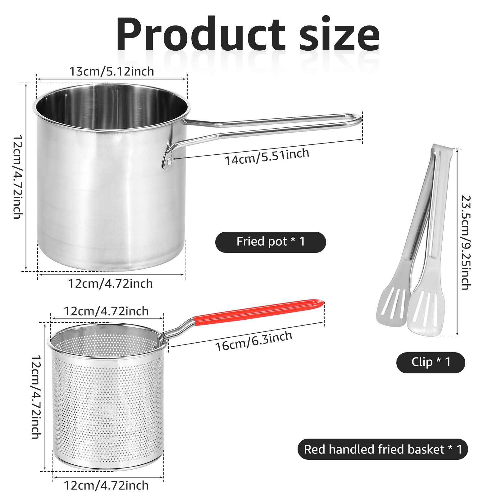 Deep Fryer Pot Stainless Steel Deep Fryer Mini Deep Oil Fryer Multifunctional Outdoor Cooking Fryer for Kitchen Camping Picnic