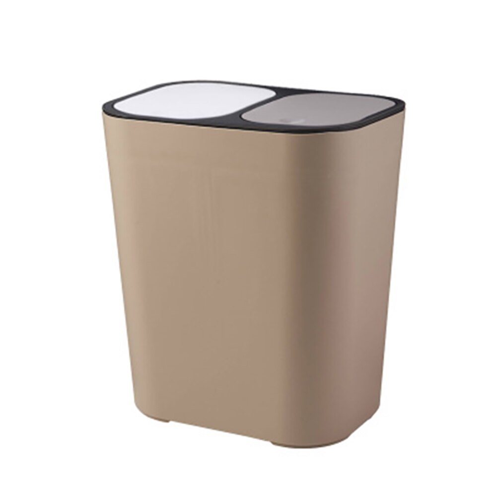 Trash Can Rectangle Plastic Push-Button Dual Compartment 12liter Recycling Waste Bin Garbage Can Garbage sorting trash can HTQ99