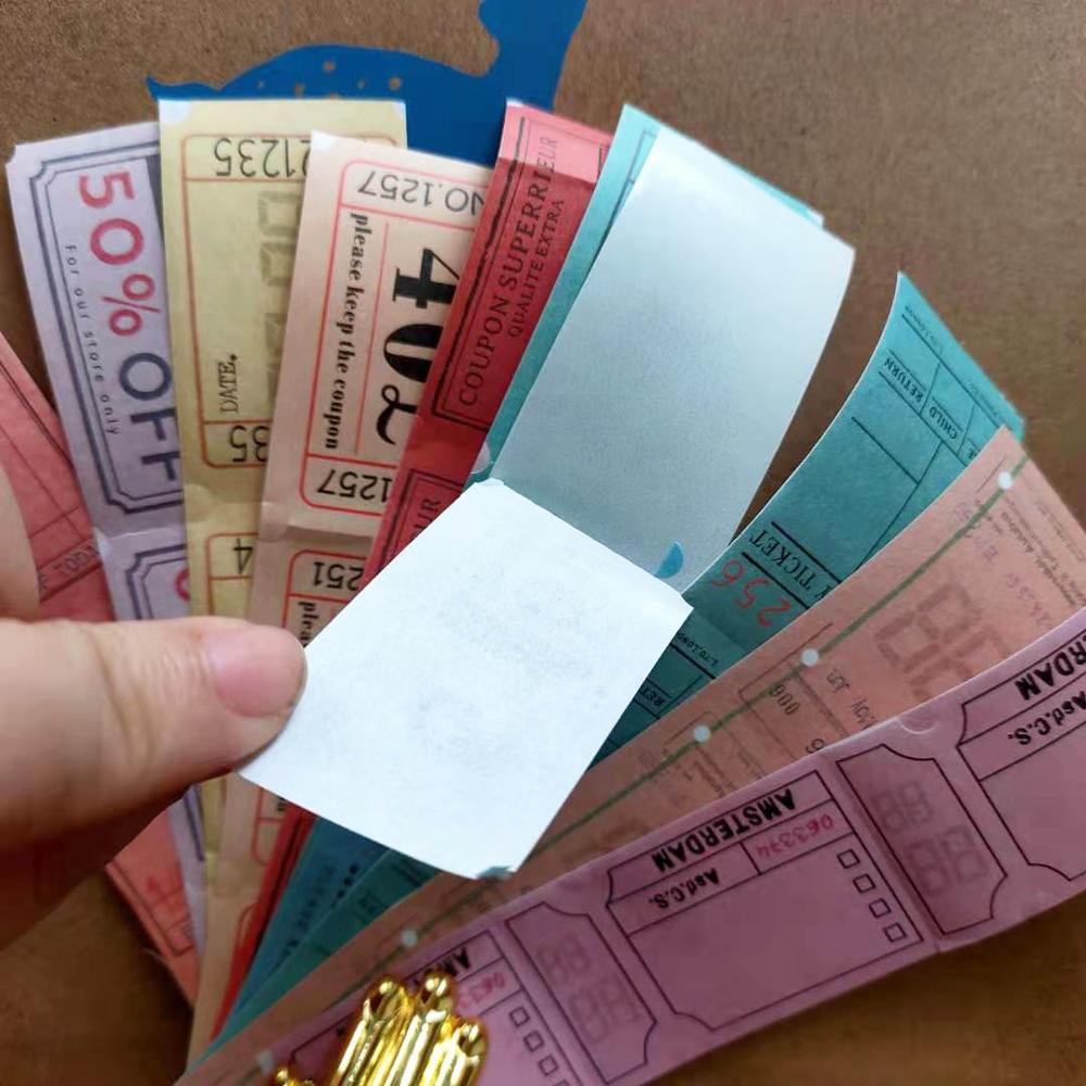 68 Uds Vintage boleto pegatinas Retro recibo Bingo volumen \ Plan diario Scrapbooking Diy etiqueta de la planificación de viajes diario Ablum