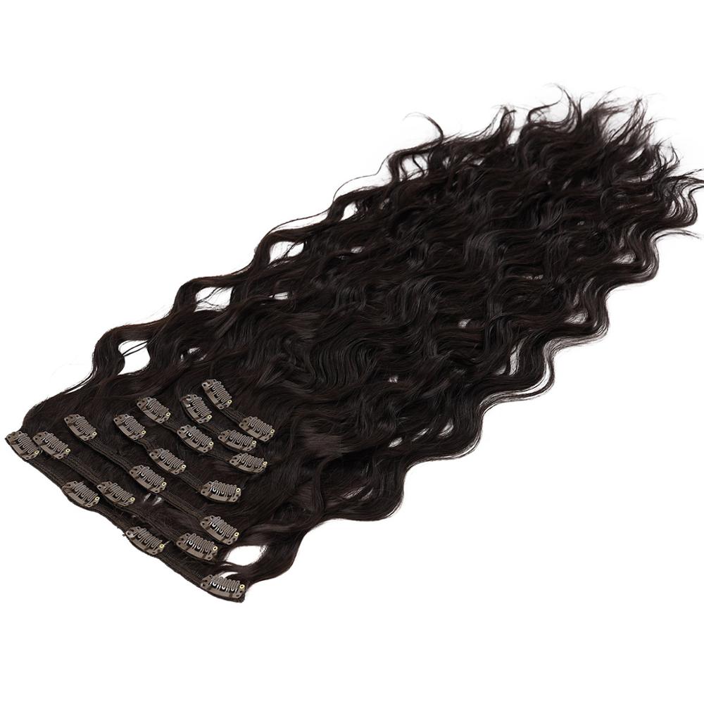 Synthetic Clip Hair Extension Natural Wave Hair Piece Natural Hair Clip Ins Black Brown And Blond For Women By BOOMING HAIR