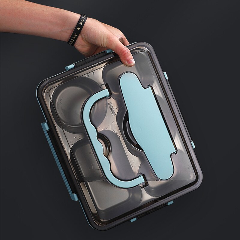 WORTHBUY Japanese Lunch Box For Kids 18/8 Stainless Steel Bento Box With Compartments Tableware Kitchen Food Storage Container