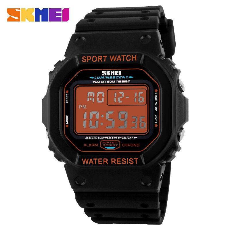 Reloj deportivo Digital SKMEI 1134 para hombre, reloj de pulsera resistente al agua con cronógrafo y alarma para exteriores
