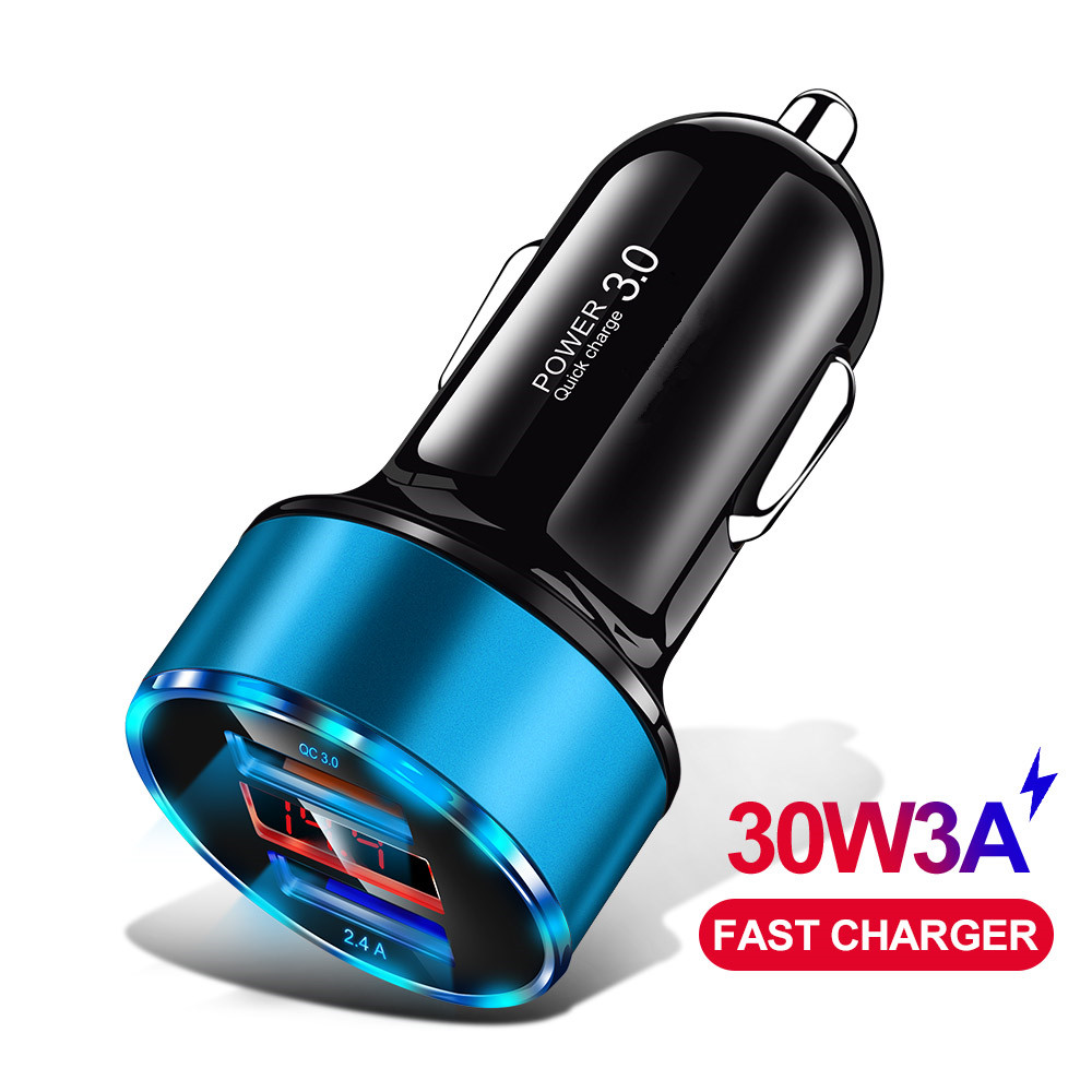 QC3.0 Auto Oplader Voor Mobiele Telefoon Snel Opladen 3.0 Usb Charger Voor Iphone 11 Pro Samsung Huawei Xiaomi Mini Auto telefoon Oplader: QC3.0 Blue Charger