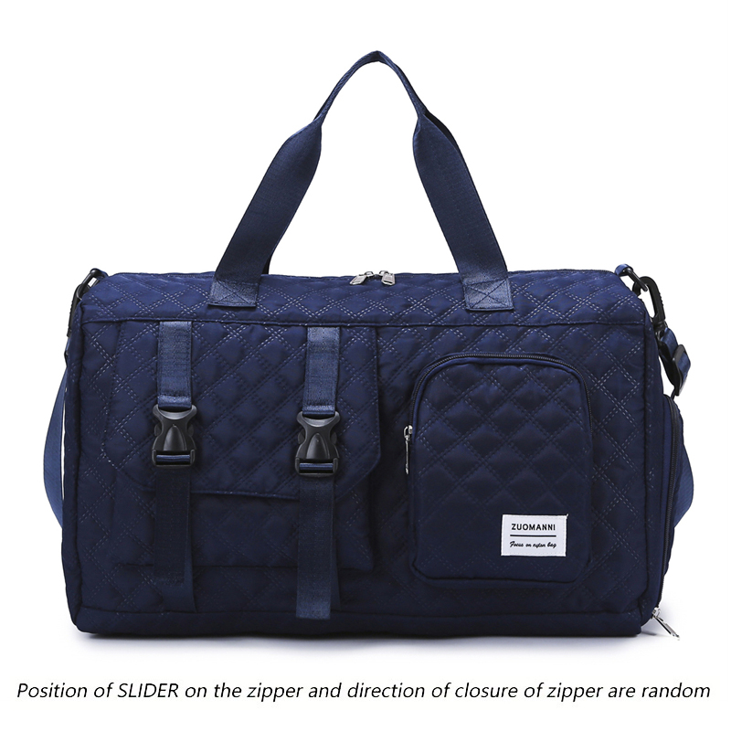 Duurzame nylon reistas, draagbare sporttas voor overnachtingstapjes Schoudertas voor trainingstas, ruime argyle: Deep Blue