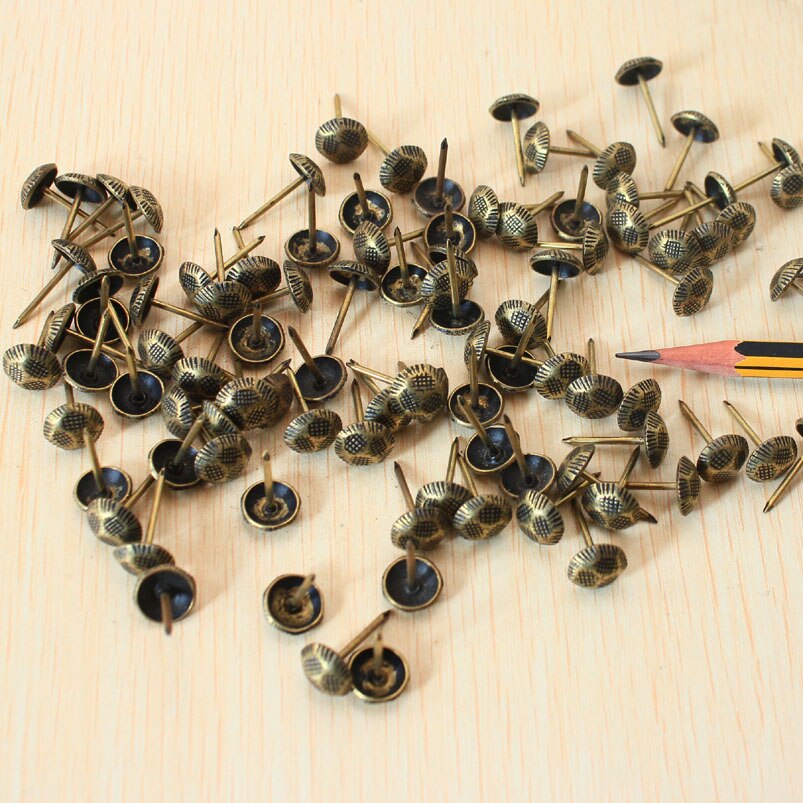 50 pcs upholstery tack decorative nail furniture copper rivet 7/16"(11mm)