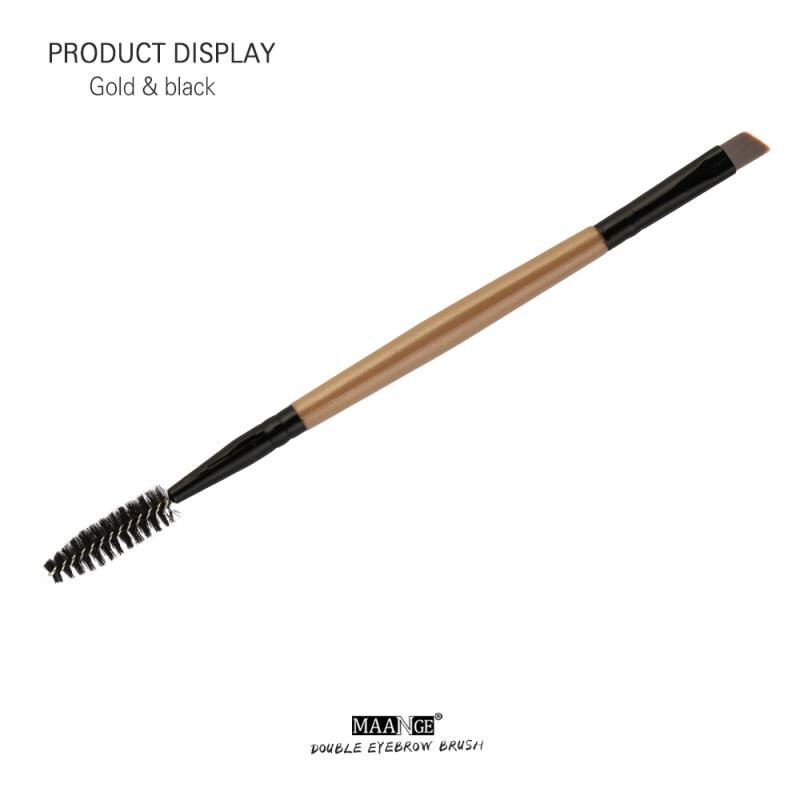 MAANGE 1PC pinceau de maquillage sourcils manche bois Double face sourcil plat angle pinceaux de maquillage brochas para maquillaje maquiagem 43: C