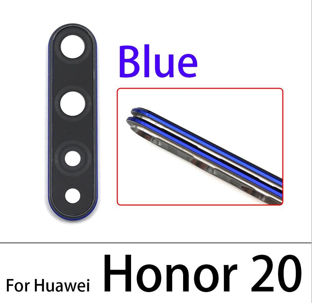 Nieuw Voor Huawei Honor 20 Pro Achter Camera Glas Lens Cover Met Frame Houder Met Sticker Vervangende Onderdelen: Honor 20 blue