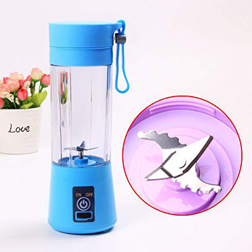 4 Bladen Draagbare Blender Elektrische Blender Usb Oplaadbare 500 Ml Juicer Cup Extractor Fruit Smoothie Maker Cup Fles En Cover