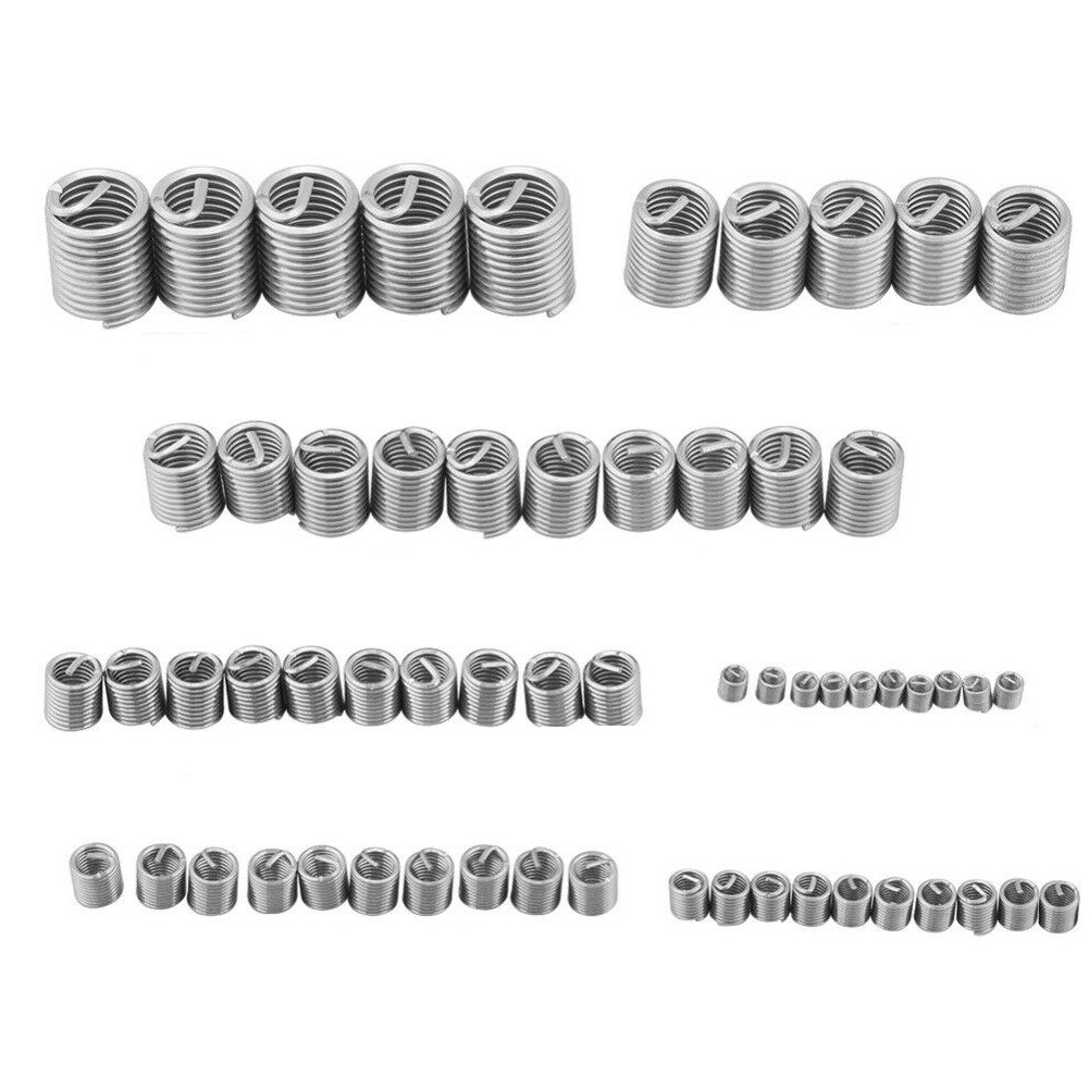 60pcs Home Spiral Wire Screw Sleeve Industrial Thread Insert Set Fastening Stainless Steel Wear Resistance Repair Tool Useful