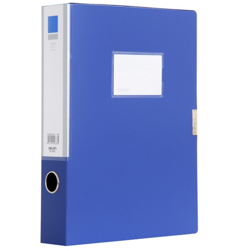 Deli, archivador de plástico de 3 pulgadas, caja de datos A4, papelería de oficina, 55mm, suministros para estudiantes y suministros de oficina