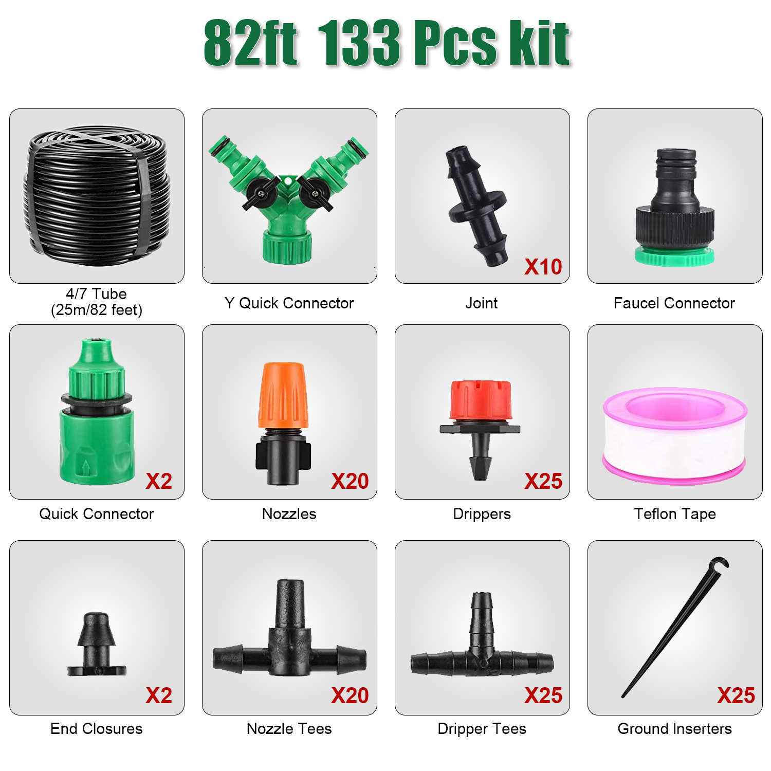 Sistema de riego, herramientas de jardín, Kits de riego por goteo, manguera de riego automática con instalación práctica ajustable, ahorro de agua: YELLOW