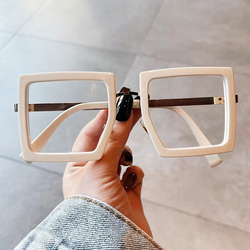 Lunettes carrées transparentes léopard pour femmes, monture de lunettes, classiques, Vintage, surdimensionnées, claires, à la ,