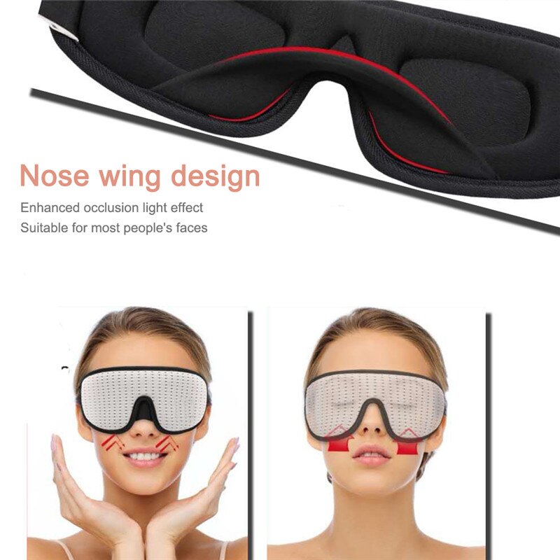 3d sovende øjenmaske rejsehvilehjælp øjenmaske cover patch polstret blød sovemaske øjenbind afslappende massager skønhedsværktøj