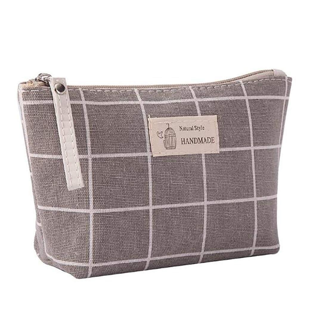 Vrouwen cosmetische tas geruite reis make-up tas handtas dames rits portemonnee kleine cosmetica make-up tassen reis beauty organizer: A