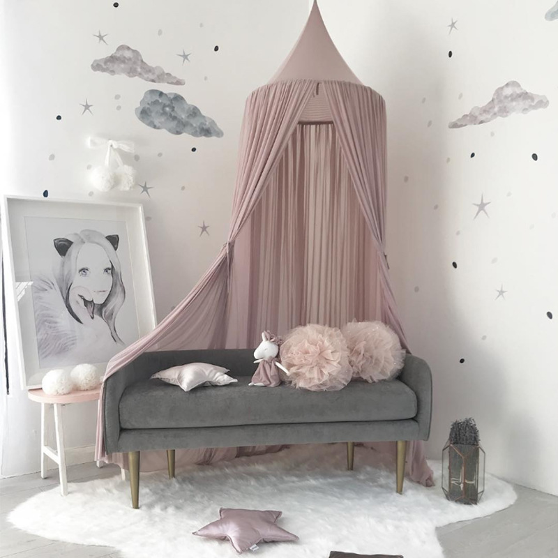 Kid Bed Canopy Bedcover Mosquito Net Curtain Round Tent Baby Room Decoration Mosquito Net Canopy Baby Bed Room Tent Baldachim: Purple