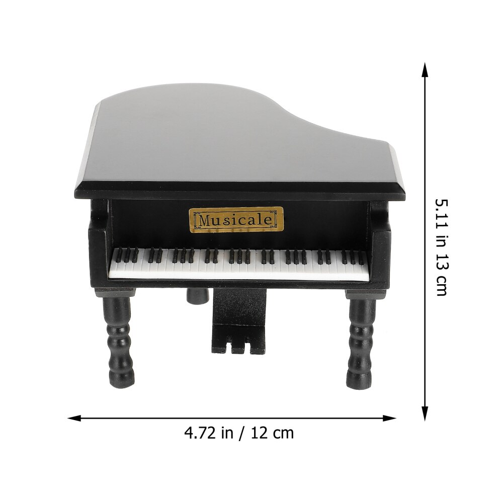 1Pc Desktop Piano Box Adornment Mini Wooden Piano Melody Box