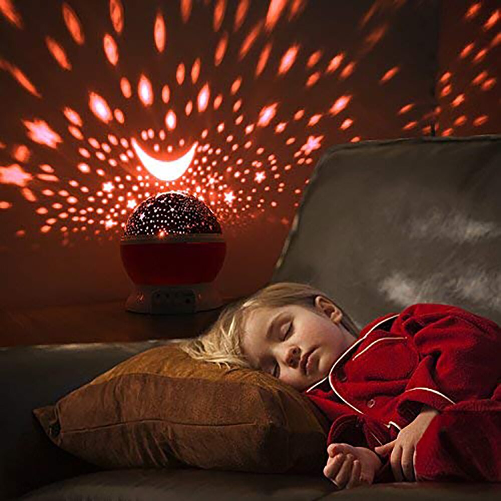 Starry Lights Galaxy Night Light Star Sky Projector LED Rotating Star Moon Night Lamp Battery Bedroom Decor for Kids Baby