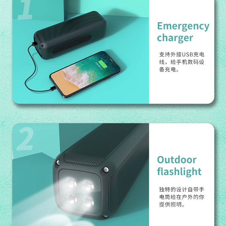 Multifunctional Wireless Portable Bluetooth Speaker Subwoofer Column For PC Computer Speakers Music Center with Flashlight FM TF