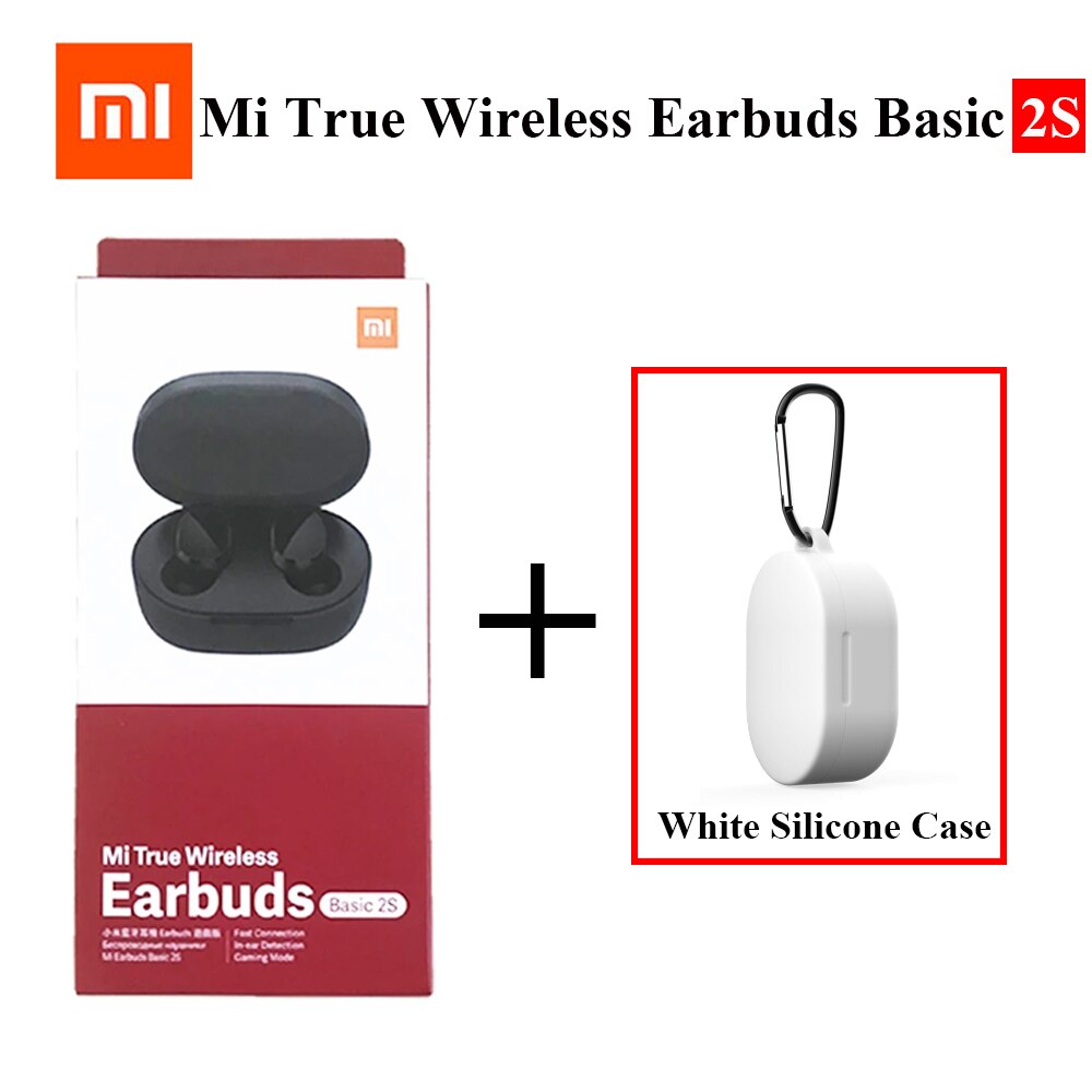 Global Version Original Mi True Wireless Earbuds Basic 2S Stereo Bluetooth Earphone TWS Xiaomi Redmi Airdots 2S TWSEJ07LS: Add White Case