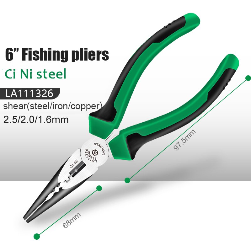 Laoa Industriële Draad Cutters Cr-Ni Vissen Tang Elektricien Gereedschap Diagonale Tang: 6inch fishing