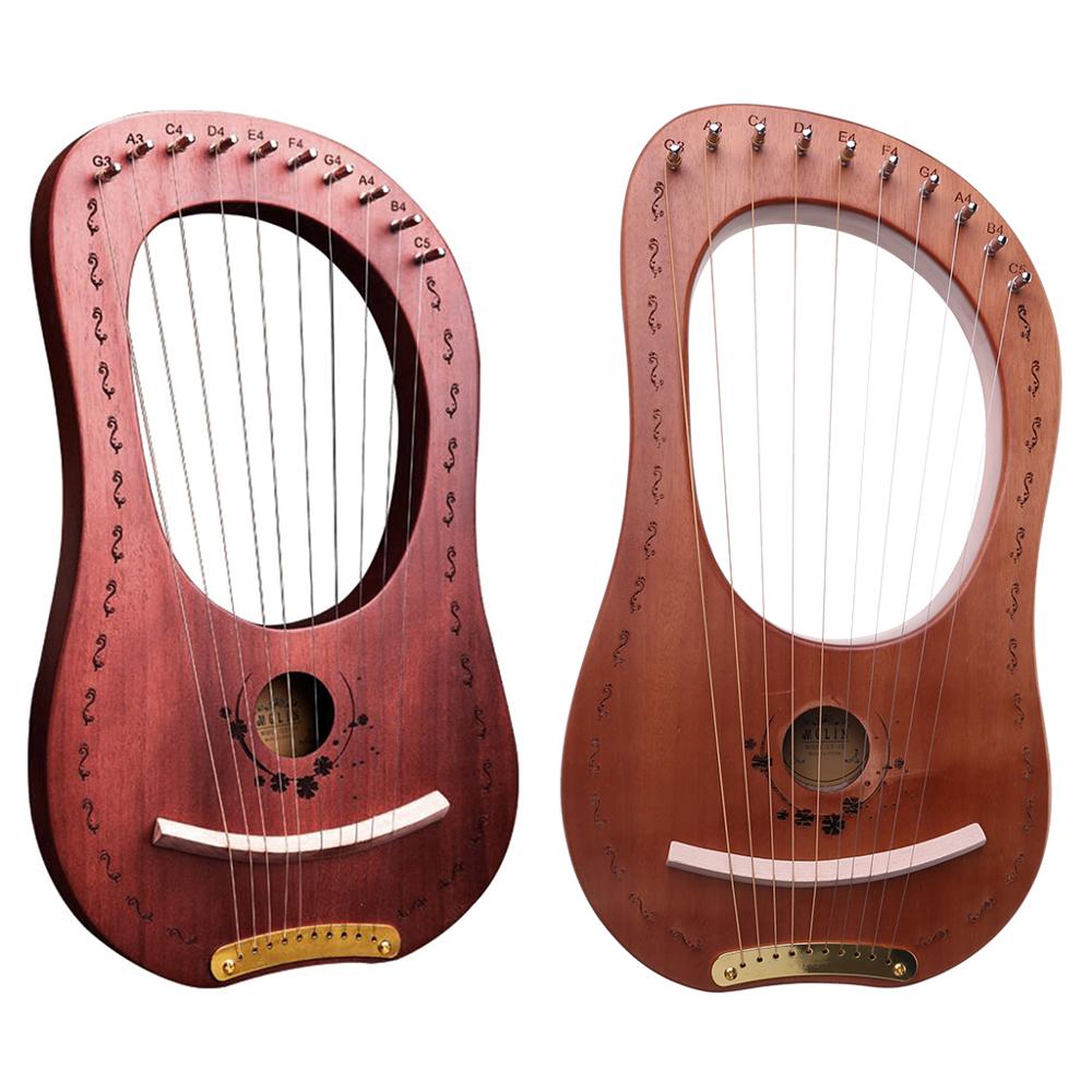 Portable Practice Harp Solid Wood 10 String Lier Harp Musical Instrument
