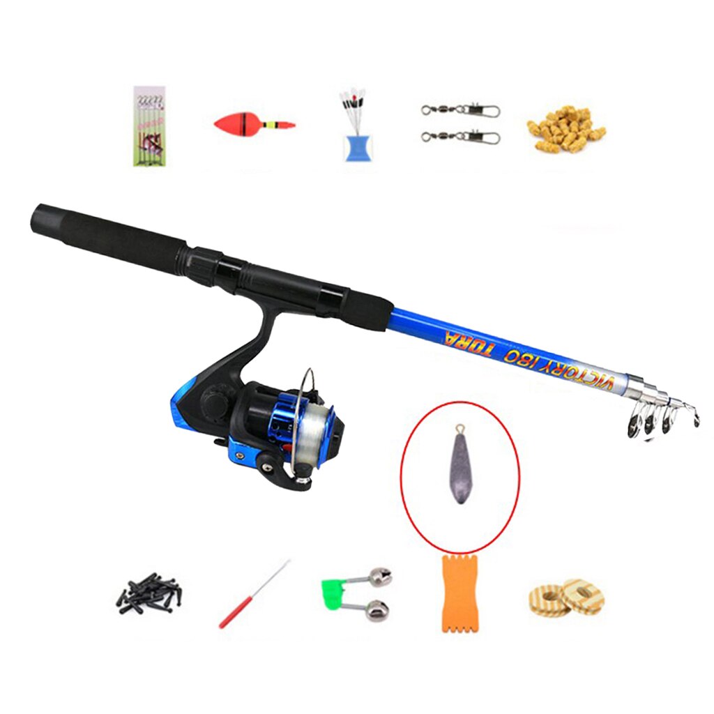 Ultralight Retractable 1.8m Length Sea Fishing Set Fishing Gear Accessories