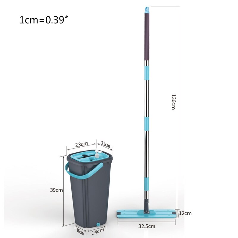 Houseld Flat Squeeze Mop and Bucket Hand Free Wringing Floor Cleaning Mop