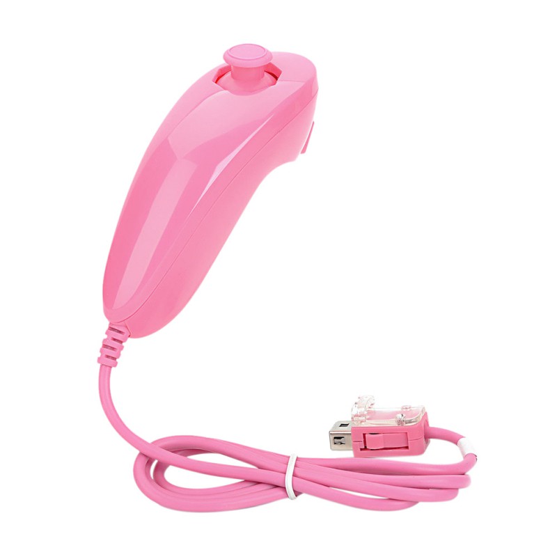 Wireless Remote Nunchuck Game Controller Joypad With Nunchuk Control For Nintend o Wii Built-in Motion Plus For Wii Gamepad: Pink Nunchuck