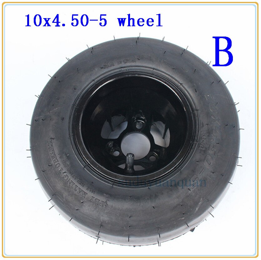 GO KART wheel front 10X4.50-5 Inch Aluminum Alloy Wheel Rim Hub and vacuum tire tyre fits for KARTING ATV UTV Buggy go-kart: Default Title