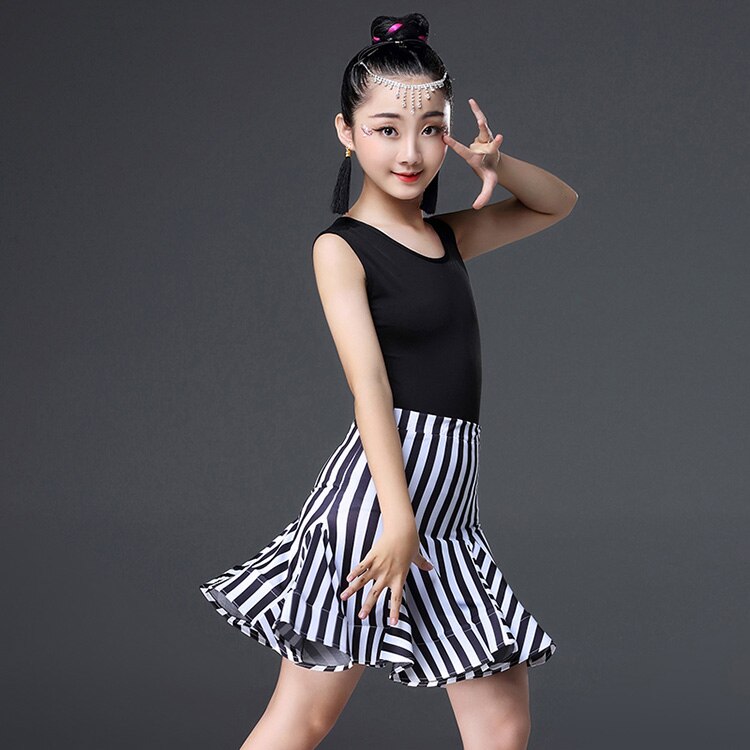 Dziewczyny łacina taniec sukienka robić tańca dla dzieci zestaw dla dziewczyny Cha Cha Flamengo tango Salsa sukienka łacina spódnica robić tańca szczyt garnitury 2pc