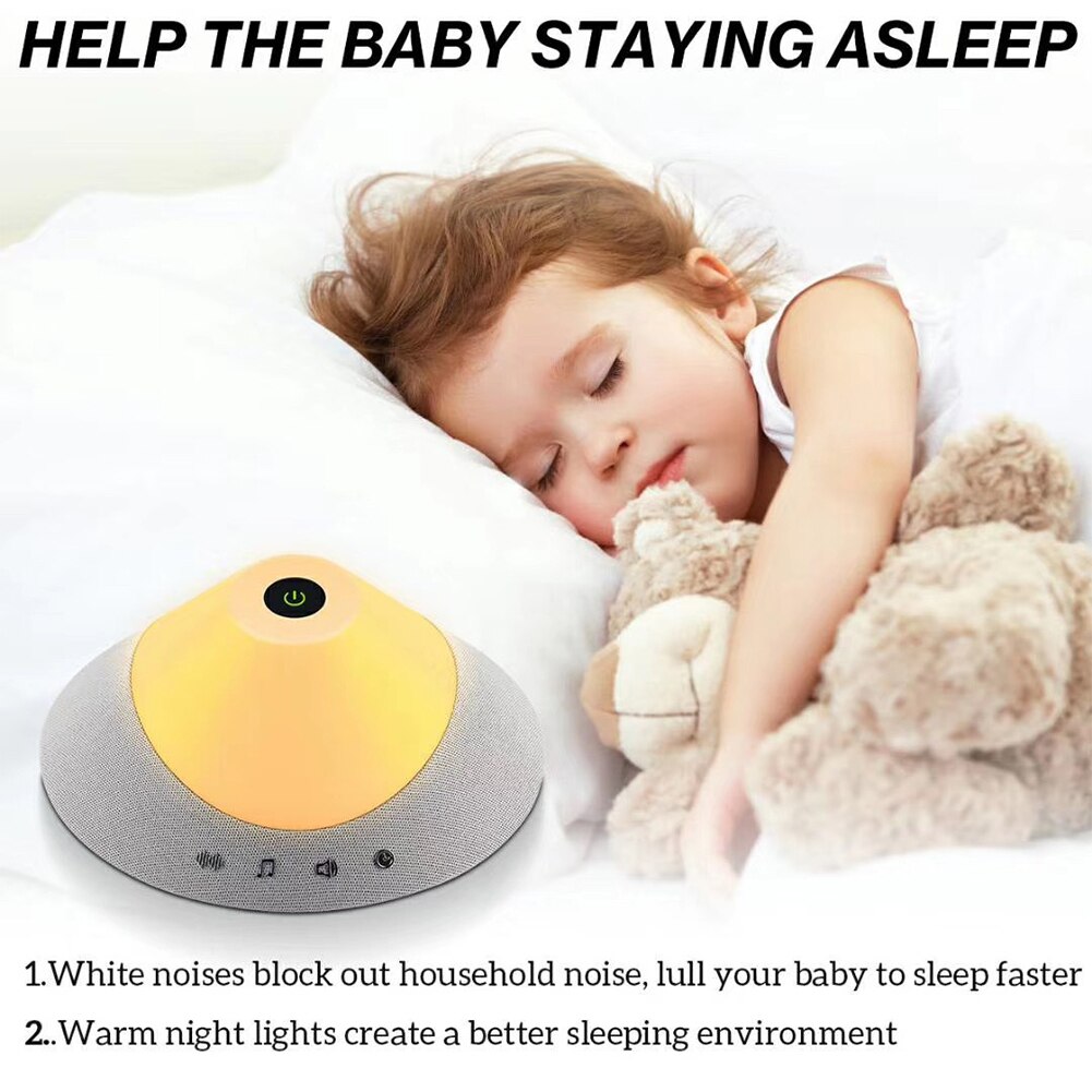 Hjemmekontor afslapning med nattelys hvid støjmaskine baby voksne beroligende timer asmr lyd berøringsknap alpha boeing