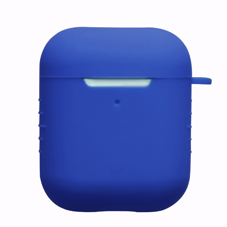 Soft Silicone Cases For Apple Airpods 1/2 Protective Bluetooth Wireless Earphone Cover For Apple Air Pods Charging Box Bags: Dark Blue