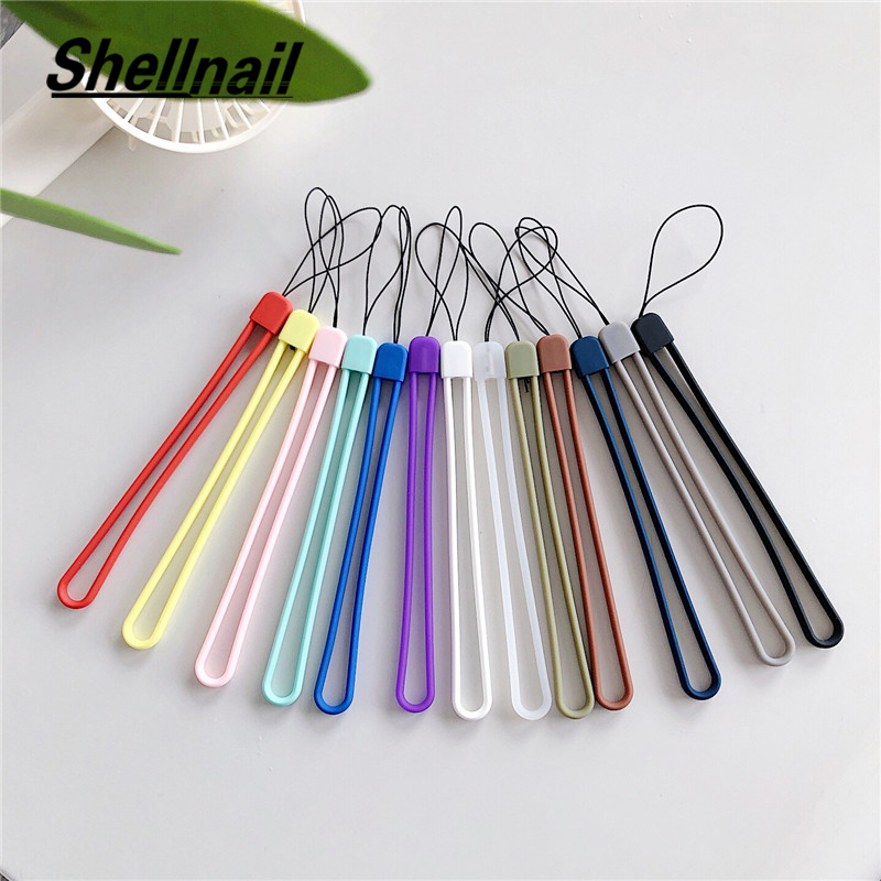 Shellnail Soft Rubber Mobile Phone Charm Strap Silicone String Wrist Lanyard for Keys for iPhone Samsung Finger Ring Pendants