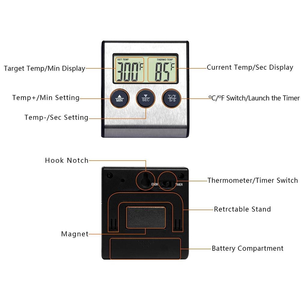Digital Probe Thermometer for Boiling Water Kitchen Food Cooking Meat BBQ Water Milk Oven Thermometer Kitchen Tools Gadgets