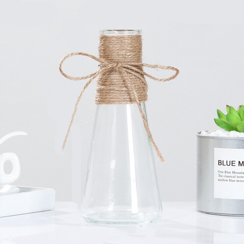 Dry Flower Vase Transparent Glass Vases Flower Rope Supplies Ornaments Vase Decoration Hydroponics Plants Vases