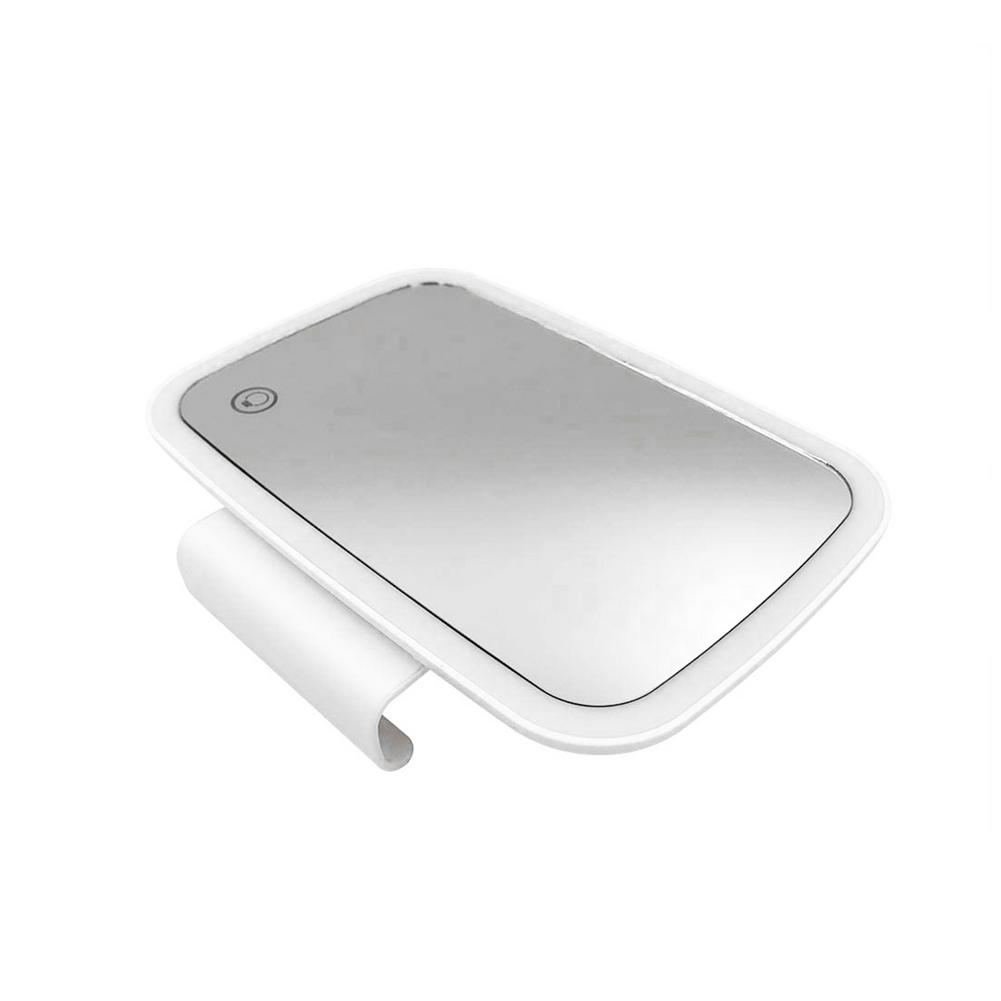 Espelho de vidro prata-chapeado da viseira do sol do carro com espelho retrovisor da composição da bateria de 400mah com espelho universal do carro do bebê da luz do diodo emissor de luz
