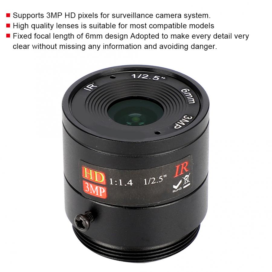 6mm 3MP HD F1.4 1/2.5 CS Mount CCTV Lens for Camera