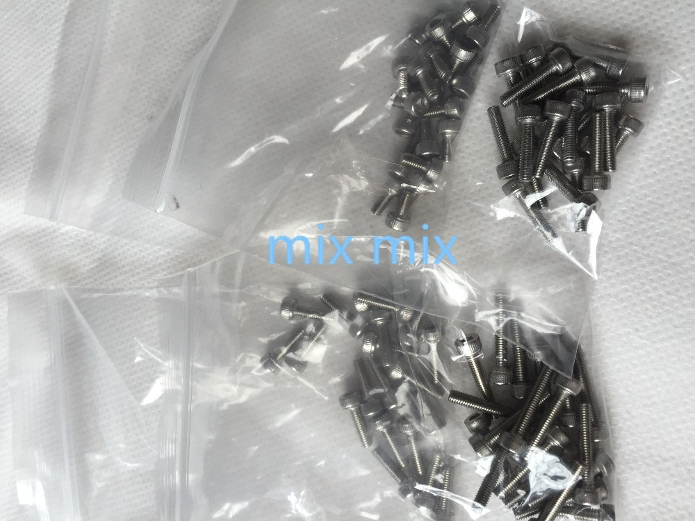 100PC/LOTSilver M3-A2 Stainless Steel Allen Bolt Socket Cap Screws Hex Socket Head DIN912