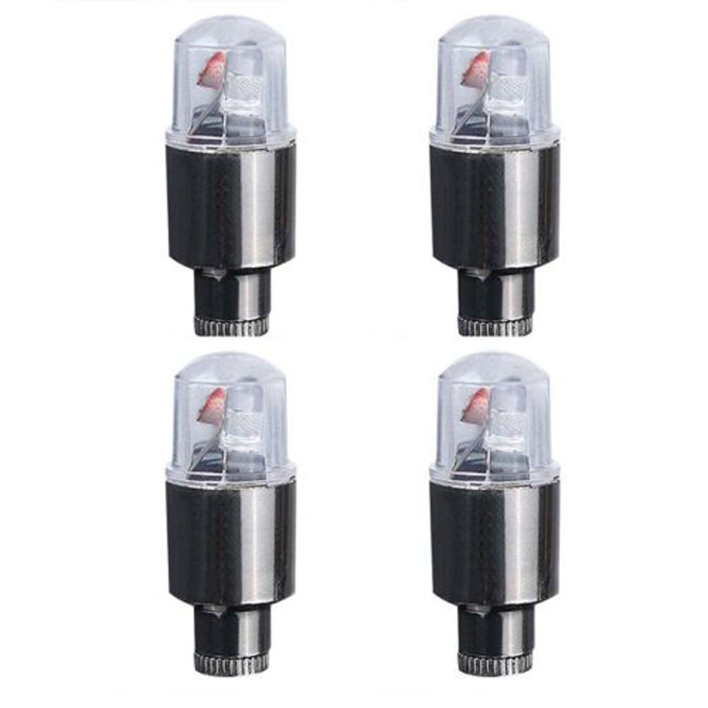 4X Fiets Auto Motorfiets Wiel Band Ventiel Cap Neon LED-Flash Lamp Fiets Accessoires Licht Glow Stick Vogue # e