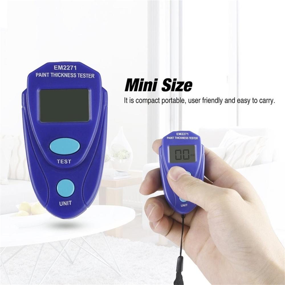 EM2271 LCD Thickness Gauge Paint Car Paint Tester Auto Mini Thickness Coating Digital Paint Thickness Gauge For Cars