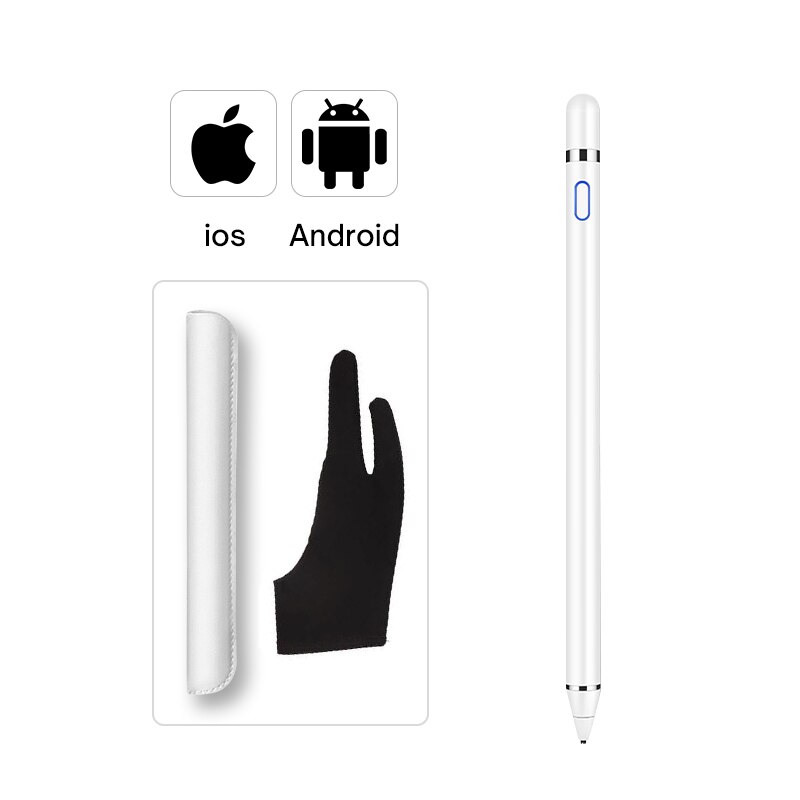 Lápiz Stylus para Apple, lápiz táctil para teléfono, iPad Pro, Samsung, Huawei, Xiaomi, tableta móvil, IOS y Android: White gift