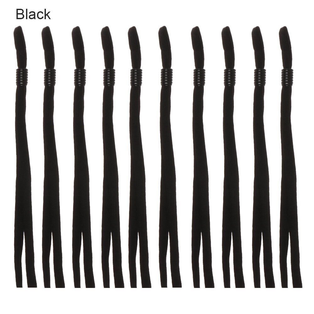 50PCS Candy Farbe Einstellbar Maske Schnalle Masken Befestigung Band Schnur Elastische Nähen Seile DIY Handwerk Mund Masken Schal Seil string: Black