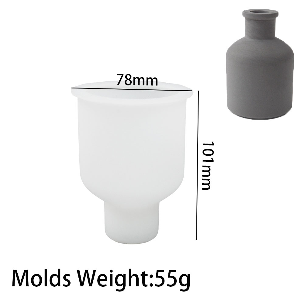 Florero , molde de silicona para manualidades, botella de Perfume, adornos, fabricación de yeso, inserto de hormigón, botella, moldes artesanales, jardinería, decoración del hogar: Caqui oscuro
