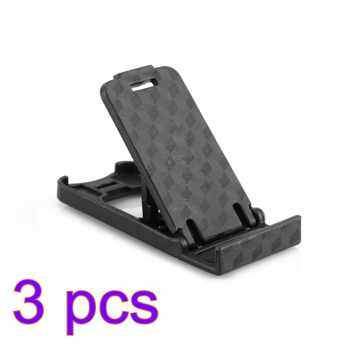 Soporte de teléfono para IPhone, soporte de escritorio plegable de plástico ajustable, Universal, para Xiaomi y Huawei: buy 2 send 3 black